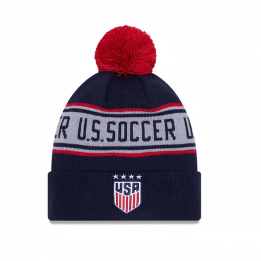 New Era Kids Navy and Red U.S. Soccer Beanie